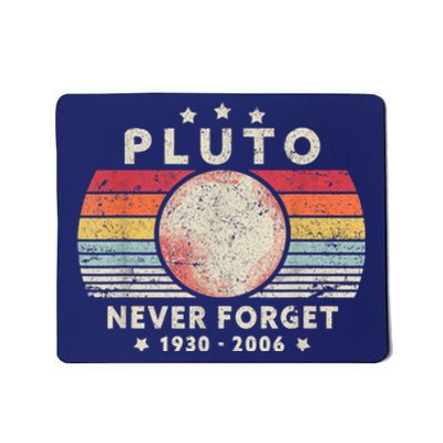 Never Forget Pluto Shirt. Retro Style Funny Space, Science Mousepad