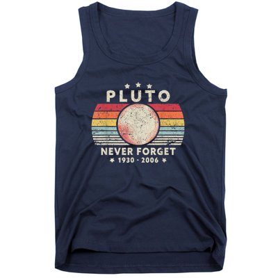 Never Forget Pluto Shirt. Retro Style Funny Space, Science Tank Top