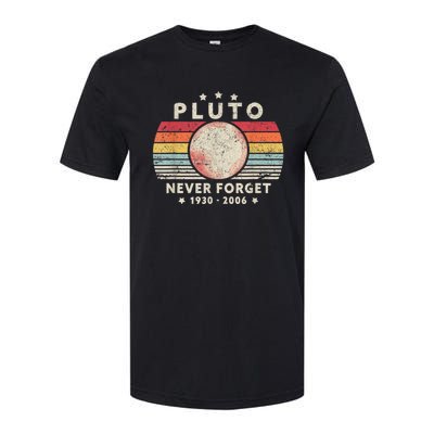 Never Forget Pluto Shirt. Retro Style Funny Space, Science Softstyle CVC T-Shirt