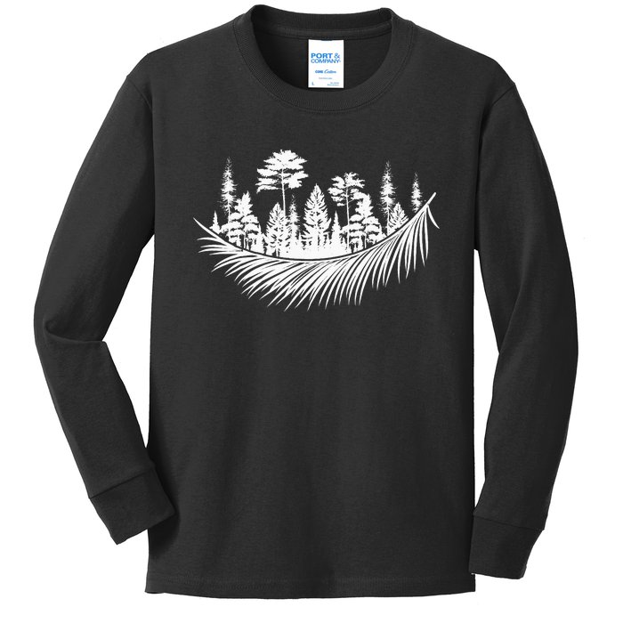 Nature Forest Plants Trees Camping Hiking Mountains Wildlife Kids Long Sleeve Shirt