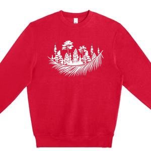 Nature Forest Plants Trees Camping Hiking Mountains Wildlife Premium Crewneck Sweatshirt