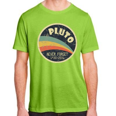 Never Forget Planet Pluto Retro Vintage Adult ChromaSoft Performance T-Shirt