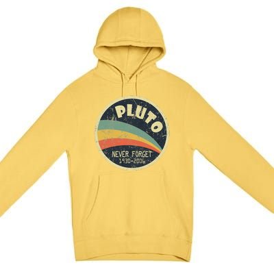 Never Forget Planet Pluto Retro Vintage Premium Pullover Hoodie