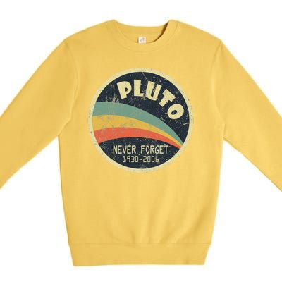 Never Forget Planet Pluto Retro Vintage Premium Crewneck Sweatshirt