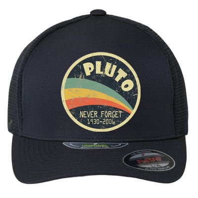 Never Forget Planet Pluto Retro Vintage Flexfit Unipanel Trucker Cap