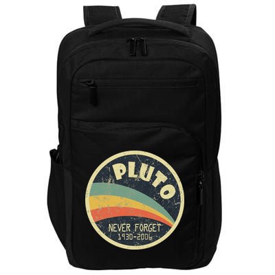 Never Forget Planet Pluto Retro Vintage Impact Tech Backpack