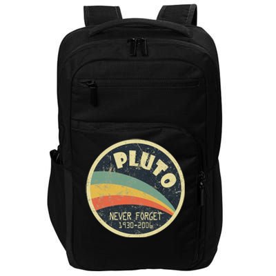 Never Forget Planet Pluto Retro Vintage Impact Tech Backpack