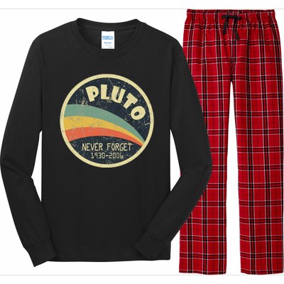 Never Forget Planet Pluto Retro Vintage Long Sleeve Pajama Set