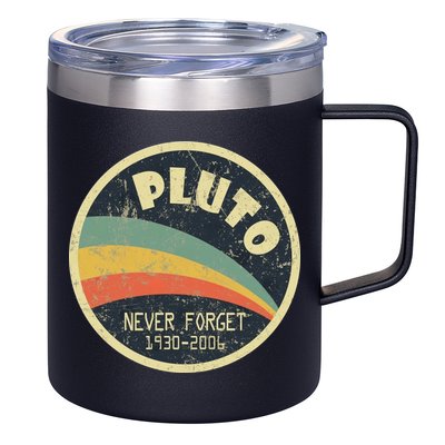 Never Forget Planet Pluto Retro Vintage 12oz Stainless Steel Coffee Mug