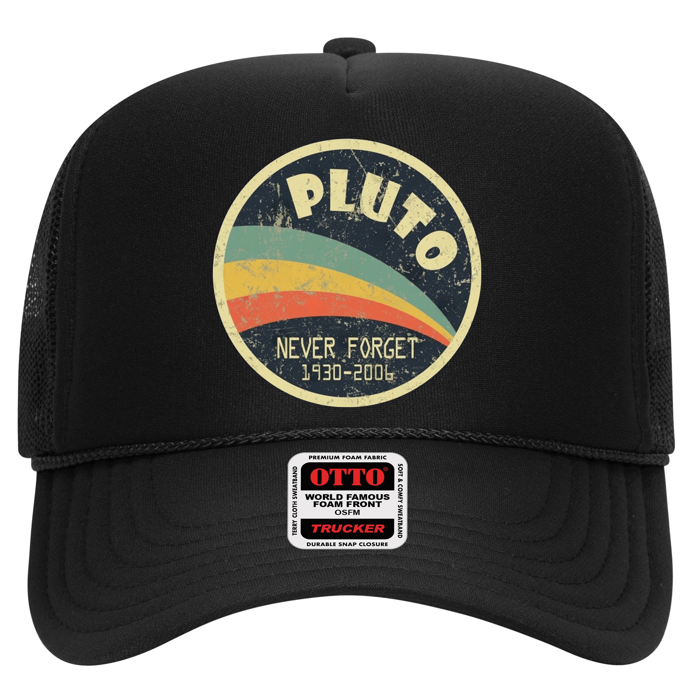 Never Forget Planet Pluto Retro Vintage Hat
