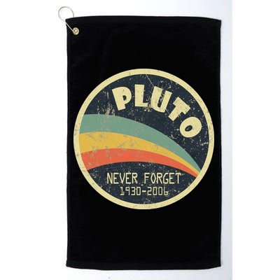 Never Forget Planet Pluto Retro Vintage Golf Towel