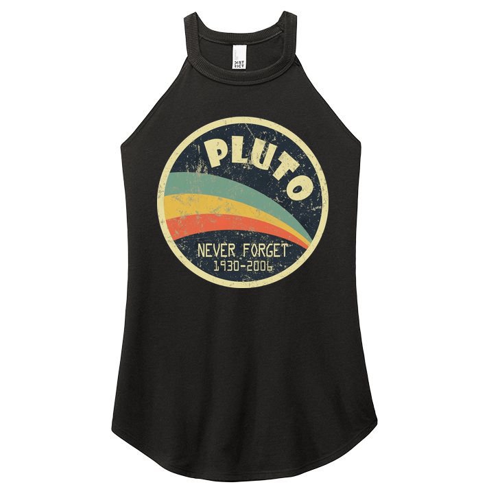 Never Forget Planet Pluto Retro Vintage Women's Perfect Tri Rocker Tank