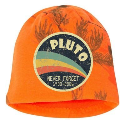 Never Forget Planet Pluto Retro Vintage Kati - Camo Knit Beanie