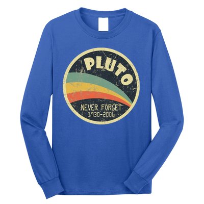 Never Forget Planet Pluto Retro Vintage Long Sleeve Shirt