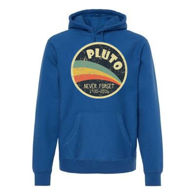 Never Forget Planet Pluto Retro Vintage Premium Hoodie