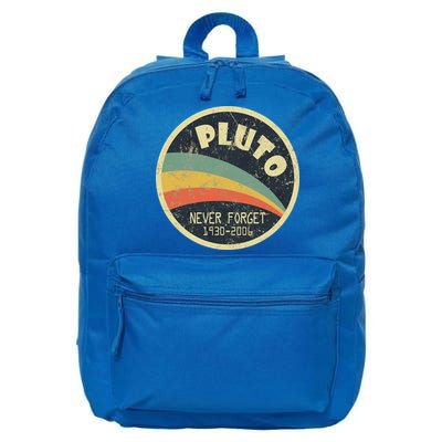 Never Forget Planet Pluto Retro Vintage 16 in Basic Backpack