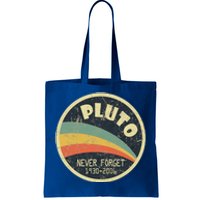 Never Forget Planet Pluto Retro Vintage Tote Bag