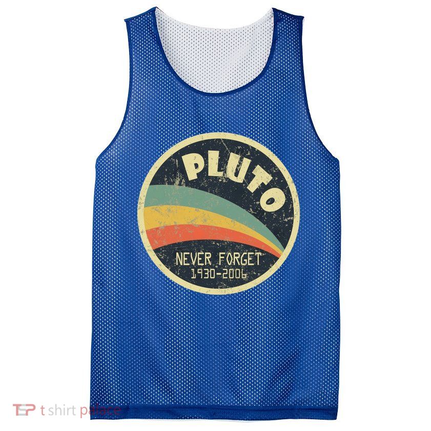 Never Forget Planet Pluto Retro Vintage Mesh Reversible Basketball Jersey Tank