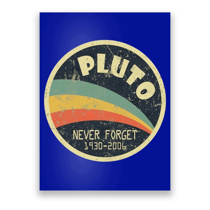 Never Forget Planet Pluto Retro Vintage Poster