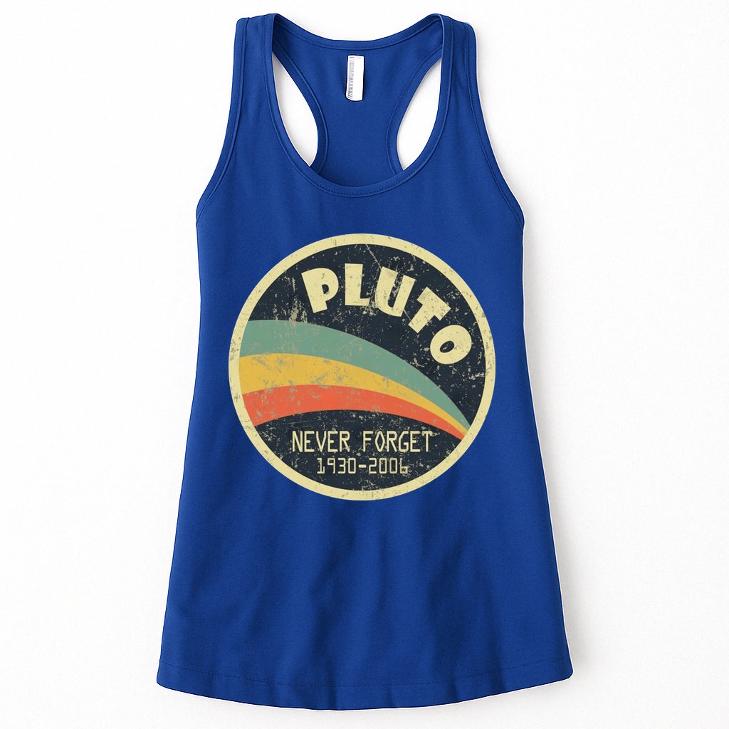Never Forget Planet Pluto Retro Vintage Womens Tank Top