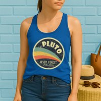 Never Forget Planet Pluto Retro Vintage Womens Tank Top
