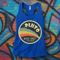 Never Forget Planet Pluto Retro Vintage Womens Tank Top