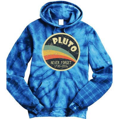 Never Forget Planet Pluto Retro Vintage Tie Dye Hoodie