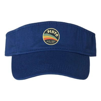 Never Forget Planet Pluto Retro Vintage Valucap Bio-Washed Visor