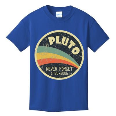 Never Forget Planet Pluto Retro Vintage Kids T-Shirt