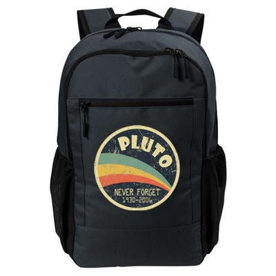 Never Forget Planet Pluto Retro Vintage Daily Commute Backpack