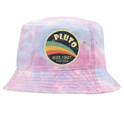 Never Forget Planet Pluto Retro Vintage Tie-Dyed Bucket Hat