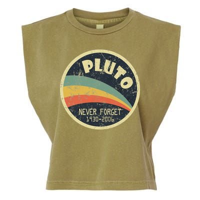 Never Forget Planet Pluto Retro Vintage Garment-Dyed Women's Muscle Tee