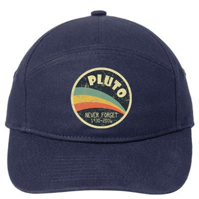 Never Forget Planet Pluto Retro Vintage 7-Panel Snapback Hat