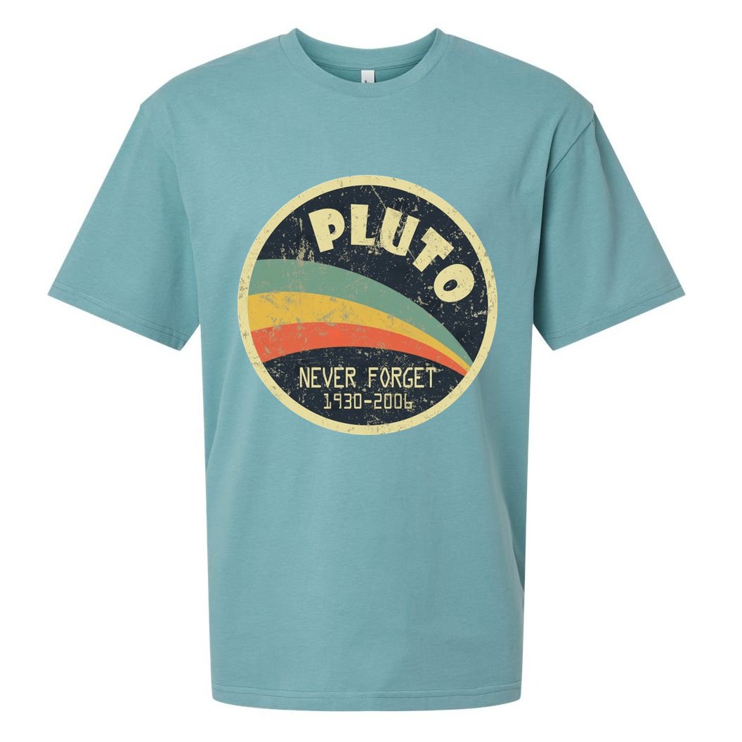 Never Forget Planet Pluto Retro Vintage Sueded Cloud Jersey T-Shirt