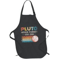 Never Forget Pluto Retro Style Funny Space Science Full-Length Apron With Pockets