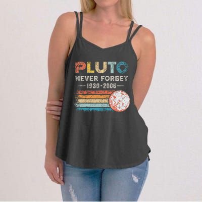 Never Forget Pluto Retro Style Funny Space Science Women's Strappy Tank