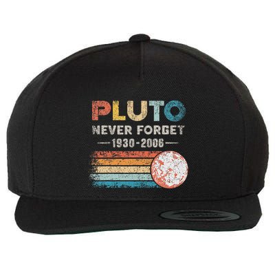 Never Forget Pluto Retro Style Funny Space Science Wool Snapback Cap