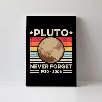 Never Forget Pluto S Funny Retro Planet Space Science Canvas