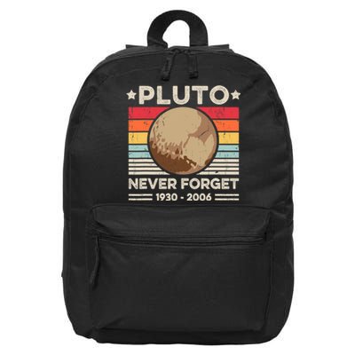 Never Forget Pluto S Funny Retro Planet Space Science 16 in Basic Backpack