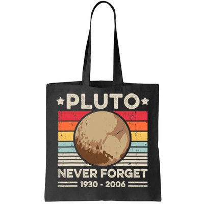 Never Forget Pluto S Funny Retro Planet Space Science Tote Bag