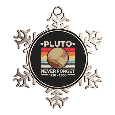 Never Forget Pluto S Funny Retro Planet Space Science Metallic Star Ornament