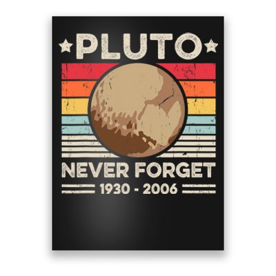 Never Forget Pluto S Funny Retro Planet Space Science Poster