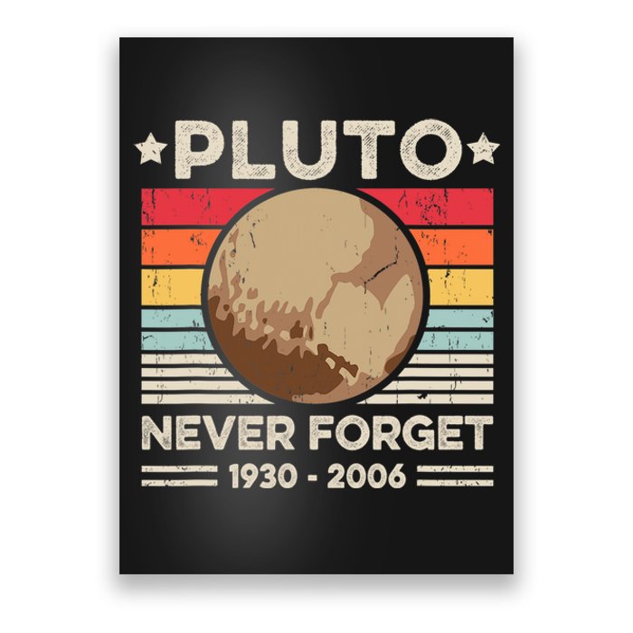 Never Forget Pluto S Funny Retro Planet Space Science Poster