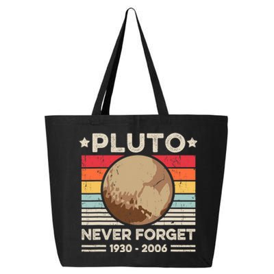 Never Forget Pluto S Funny Retro Planet Space Science 25L Jumbo Tote