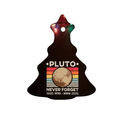 Never Forget Pluto S Funny Retro Planet Space Science Ceramic Tree Ornament