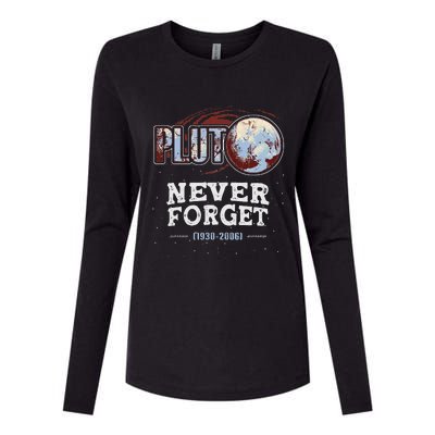 Never Forget Pluto Funny Space Planet Astronomer Womens Cotton Relaxed Long Sleeve T-Shirt