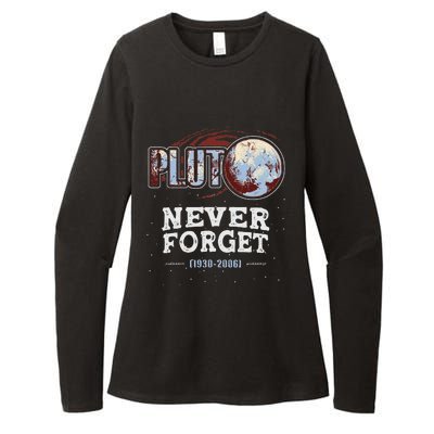 Never Forget Pluto Funny Space Planet Astronomer Womens CVC Long Sleeve Shirt