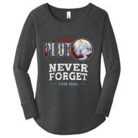 Never Forget Pluto Funny Space Planet Astronomer Women's Perfect Tri Tunic Long Sleeve Shirt