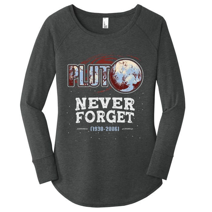 Never Forget Pluto Funny Space Planet Astronomer Women's Perfect Tri Tunic Long Sleeve Shirt