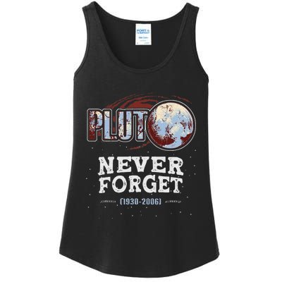 Never Forget Pluto Funny Space Planet Astronomer Ladies Essential Tank